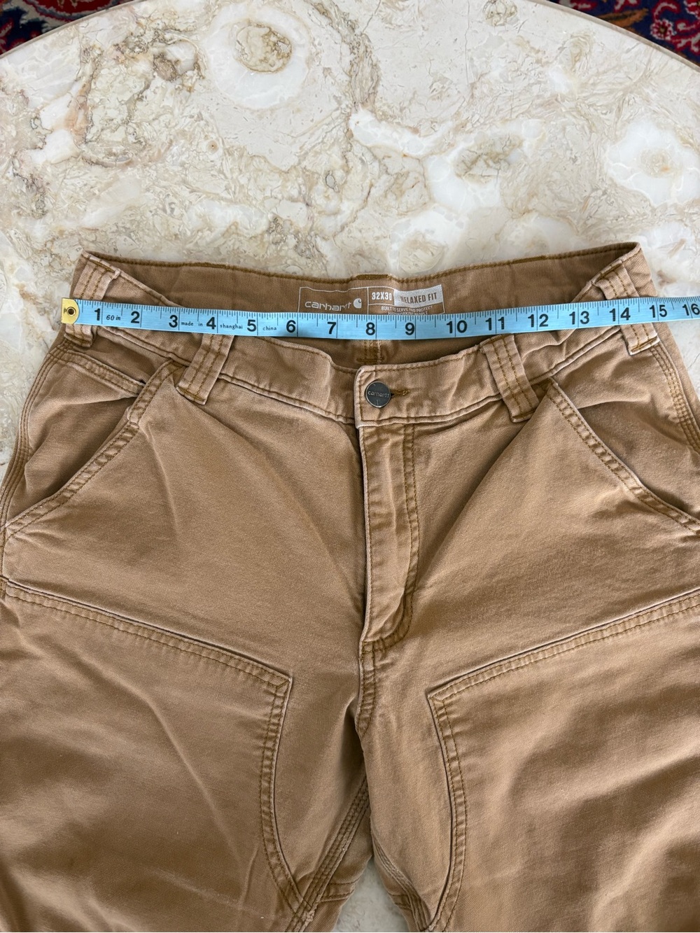 Carhartt Double Knee Relaxed Fit Work Pants – 32x30 – Tan/Khaki – Rugged Utility - Picture 11 of 13
